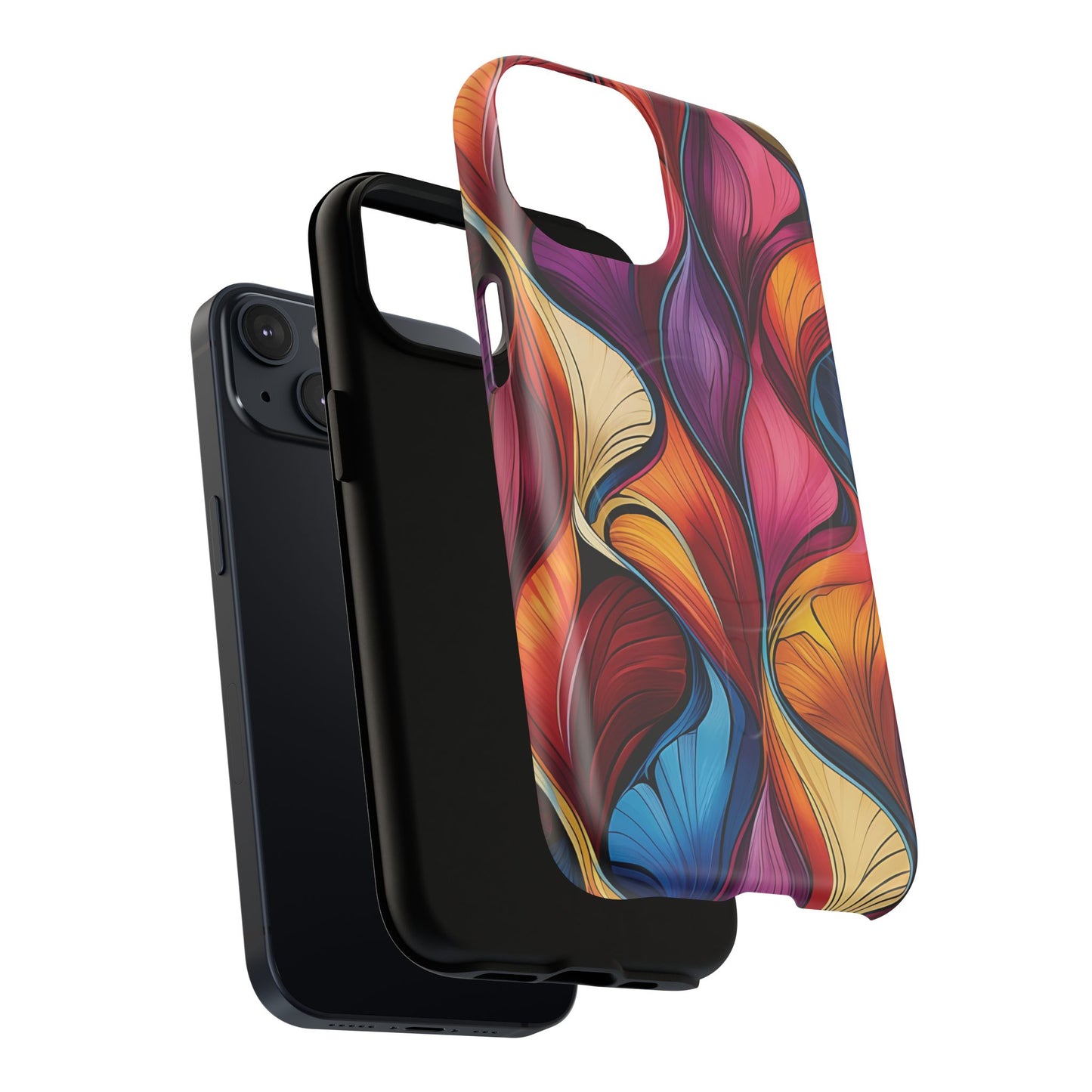 Vibrant Leaf Wave Tough Magnetic Phone Case, Vibrant Smartphone Cover, Unique Protective Case for Gifts, Phone Accessories, Trendy Design