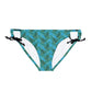 Blue Tropical Bliss Loop Tie Side Bikini Bottom (AOP)