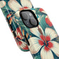 Tough Floral Phone Case, Tropical Hibiscus Design, Gift for Her, Summer Accessory, Customizable Phone Cover