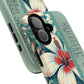 Personalized Tropical Floral Phone Case – Stylish Tough Magnetic Cases for iPhone, Customizable with Names, Perfect Gift for Nature Lovers