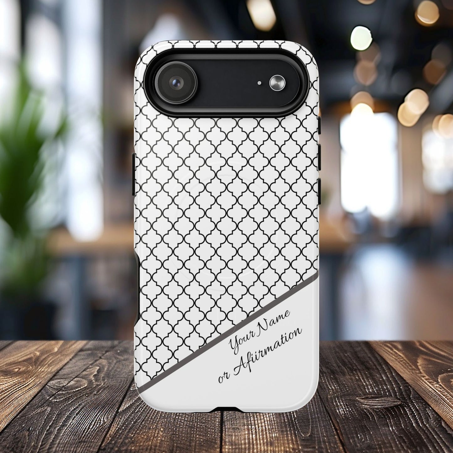 Personalized Casablanca Charm Tough MagSafe Magnetic Case, Modern Design, Gift for Him/Her, Holiday Gift, Monochrome iPhone Case