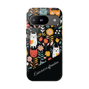 Personalized Whimsical Feline Garden Google and Samsung Tough Cases