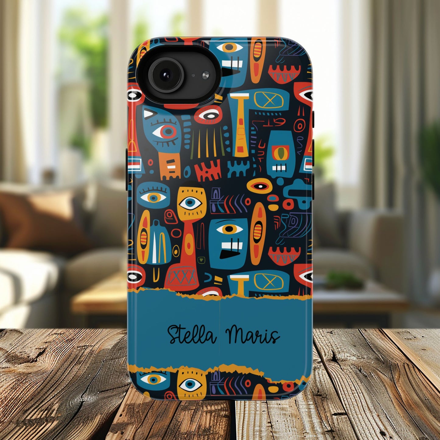Personalized Colorful Abstract Faces Clear Impact-Resistant Case