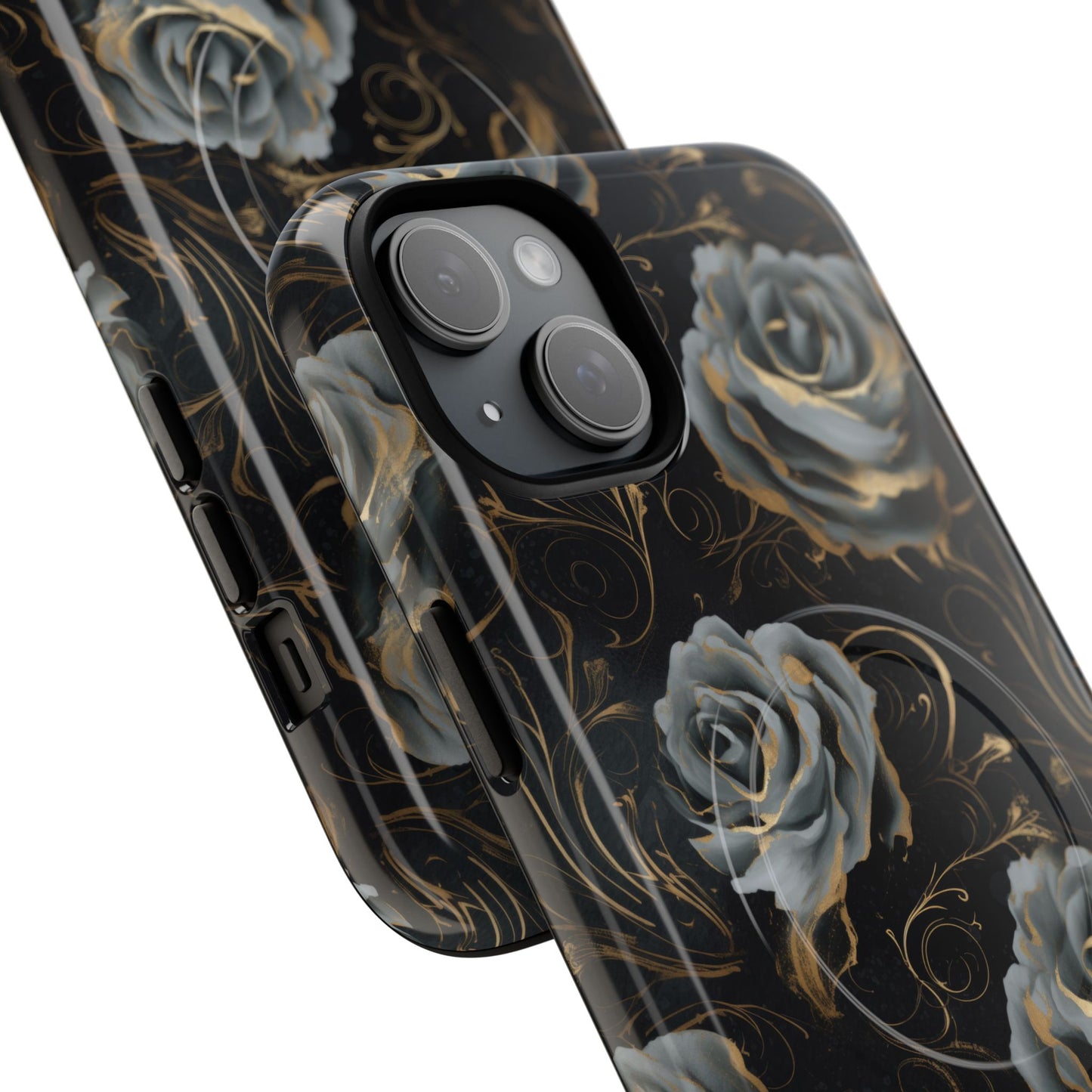 Midnight Bloom Tough iPhone Magnetic Cases,  iPhone 14, iPhone 15, iPhone 16, Pro, Pro Max, Plus MagSafe Case, Protective Tech Accessories, Gift for Her, Floral Design