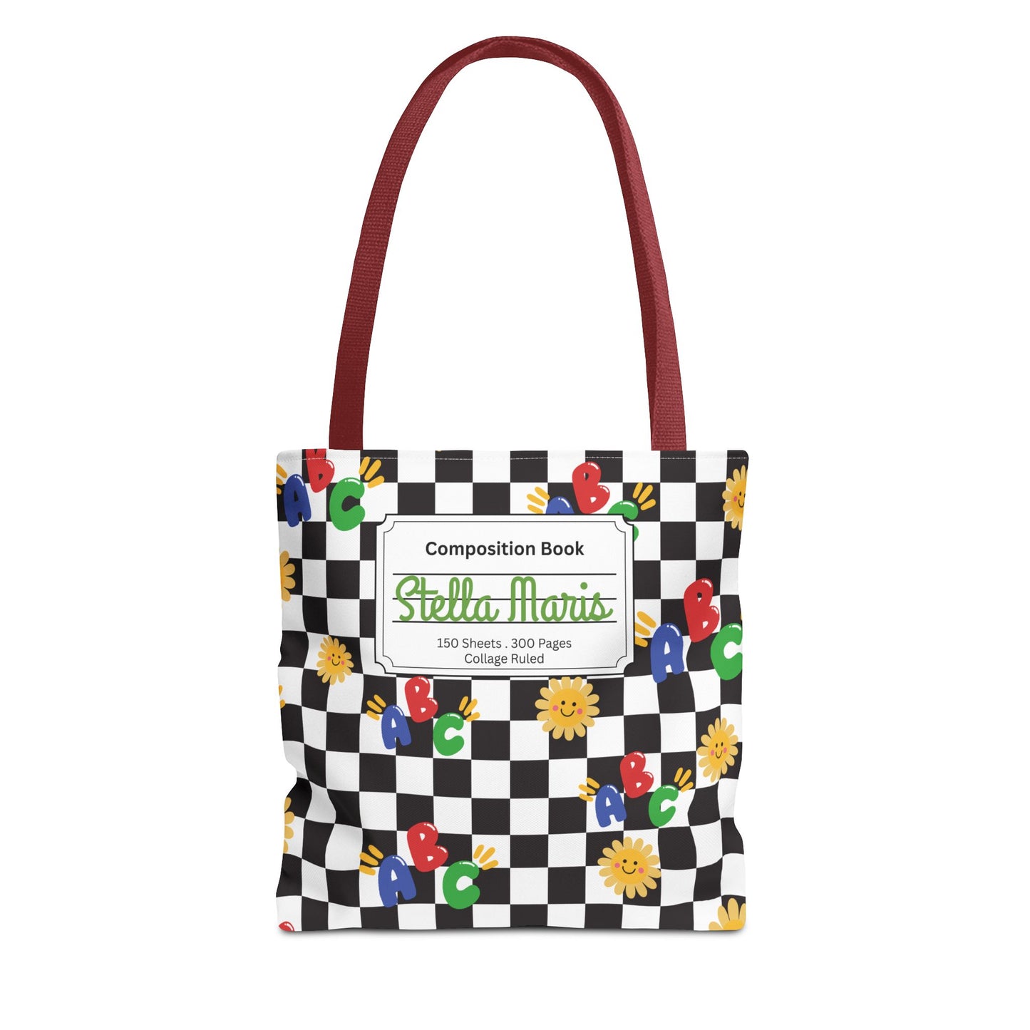 Personalized Schoolyard Chic Composition Book Inspired Tote Bag, Back to School Tote, Teacher Gift, Kids Bag, Custom Name Bag, Educational Accessories, Back to School Tote Bag.