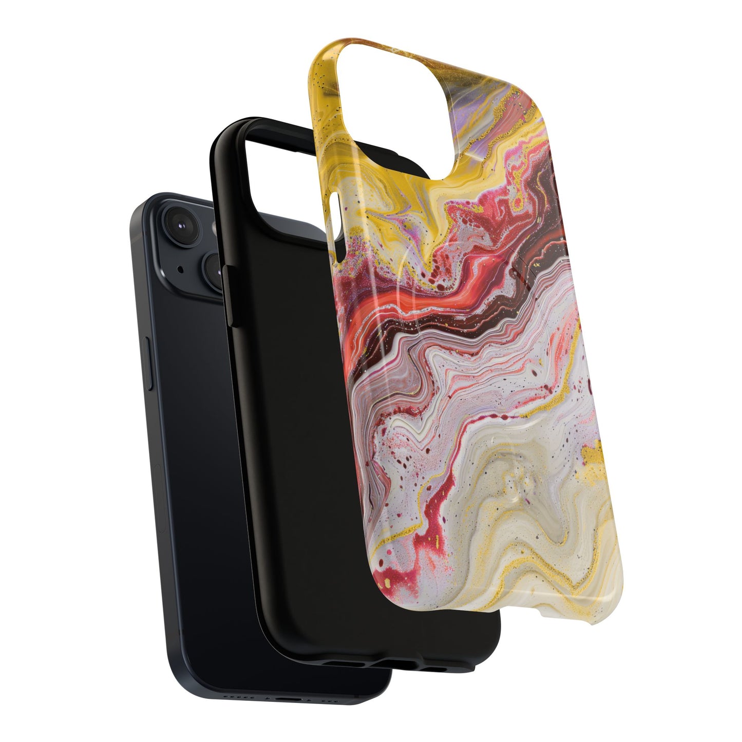 Colorful Red Marble iPhone Case, Tough Magnetic Cases, Stylish iPhone Protection, Unique Gift for iPhone Lovers, iPhone Accessories