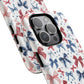 Patriotic Coquette Tough iPhone Magnetic Case, Stylish Gift for Her, Summer Celebrations, Cute Bow Design
