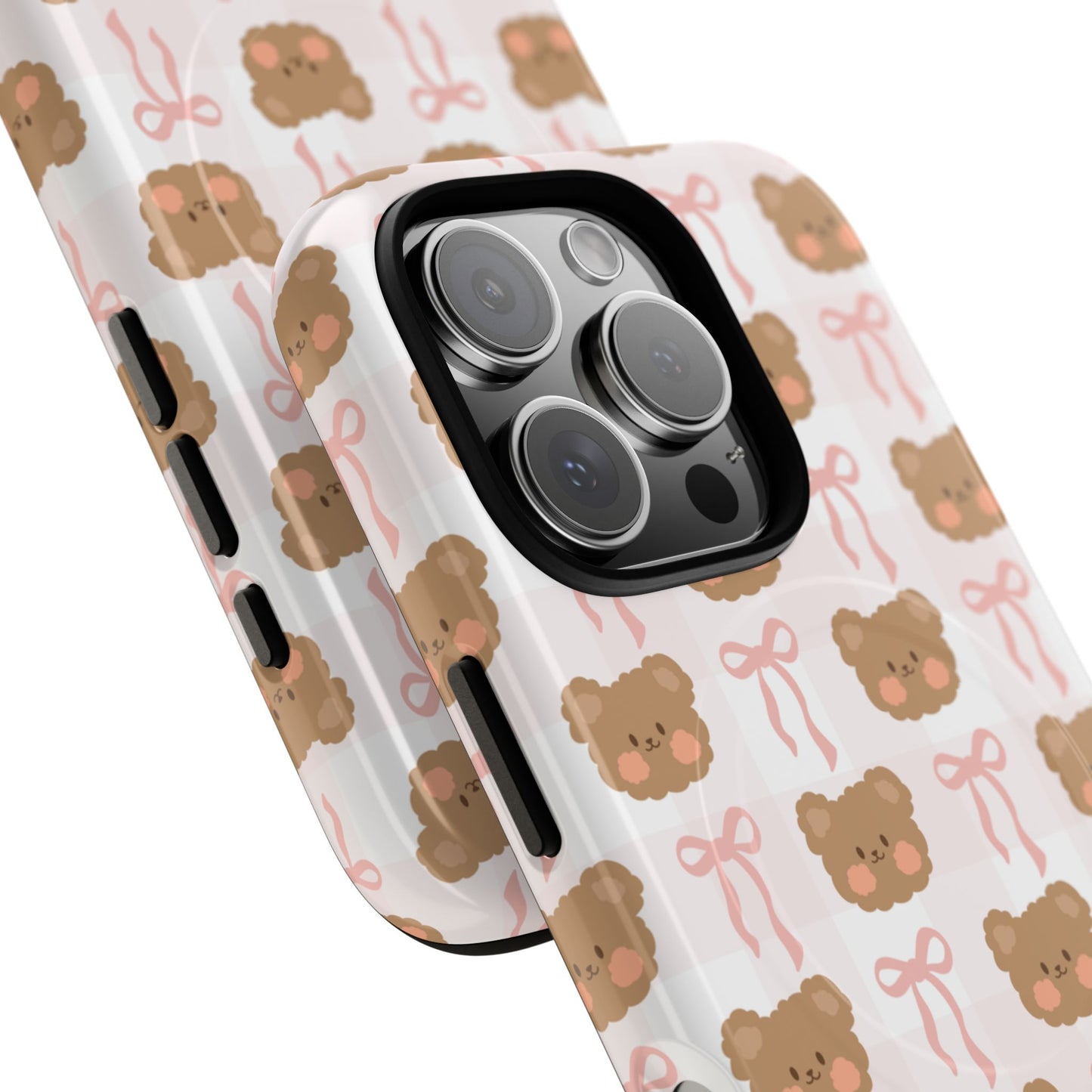 Cute Bear Pattern Magnetic Phone Case, Durable Animal Design, Gift for Kids, Trendy Case for iPhone, Cute Phone Accessory