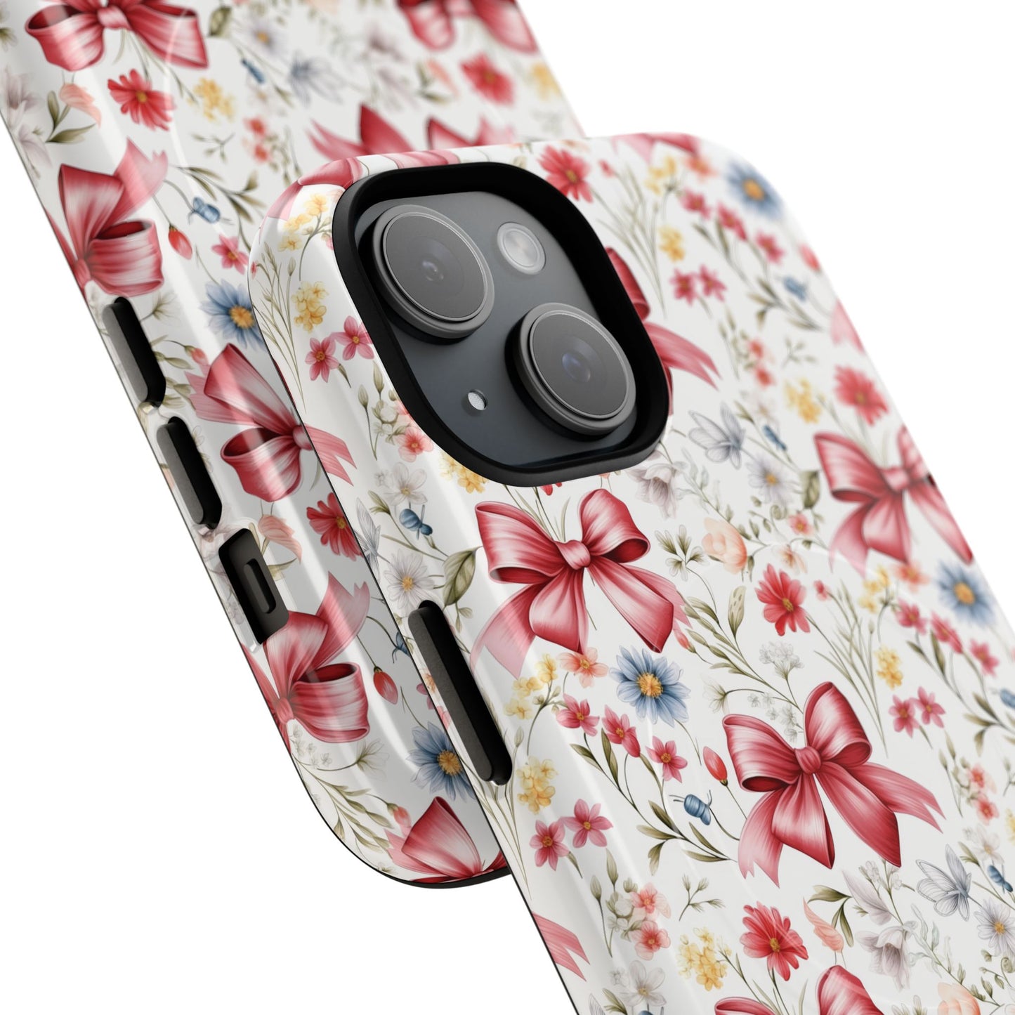Personalized Rosette Coquette Floral Phone Case - Tough MagSafe® Magnetic Cases, Protective Cover, Stylish Tech Accessory, Gifts for Her