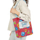 Personalized Kawaii Composition Book Inspired Canvas Tote Bag with Colorful Straps, Cute School Bag, Eco-Friendly Tote, Back to School Shopping Bag, Teacher Gift Idea
