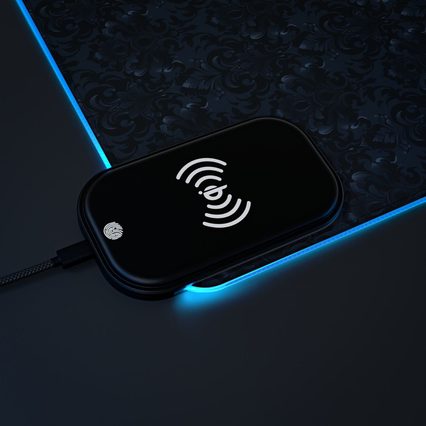 Opulent Dusk LED Gaming Mouse Pad, Wireless Charging