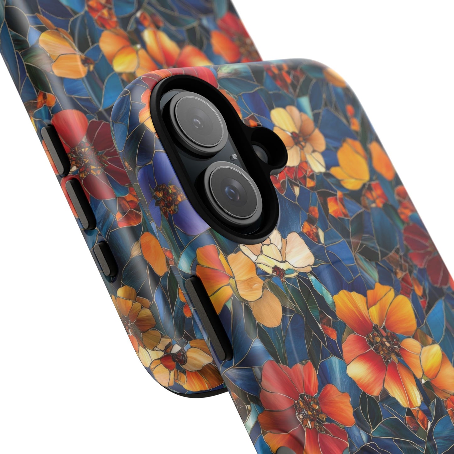 Cathedral Petals Tough Magnetic iPhone Case, Durable, Stylish, Unique Floral Design, Gifts for Her, Birthday, Everyday Use, Stained Glass iPhone Case.