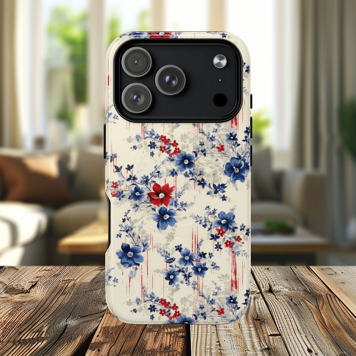 Americana Blossom Drift Tough Magnetic iPhone Case - Durable, Chic, Personalized for Floral Lovers, Gift for Her, Spring Style, iPhone Accessories