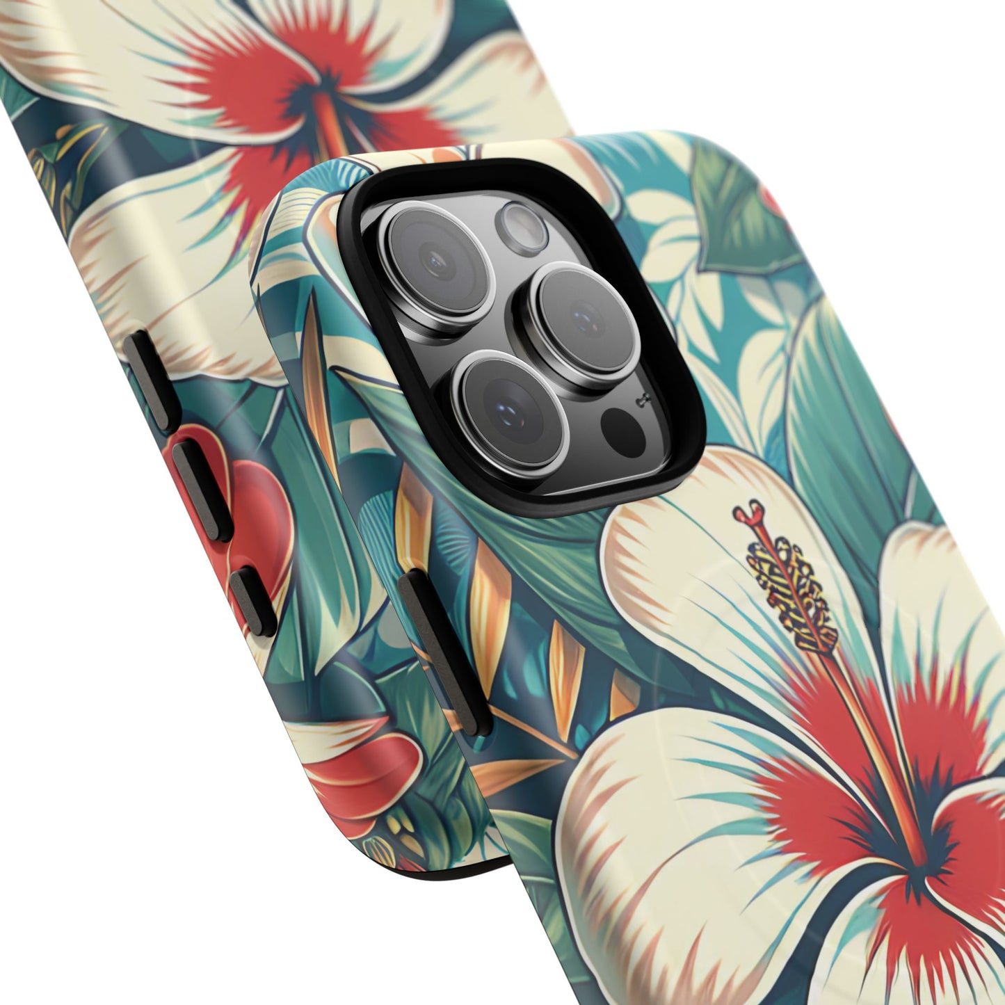 Tropical Hibiscus MagSafe® iPhone® Tough Case - Stylish Phone Protection Gift for Nature Lovers, Vibrant, Summer Vibes.
