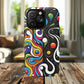 Vibrant Yin Yang Pop Splash Tough Magnetic iPhone Cases, Bold Artwork, Customizable Protection, Gift for Tech Lovers, Colorful iPhone Accessories