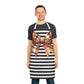 Striped Brown Bow Chef's Apron