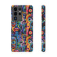 Psychedelic Visions Phone Case with Card Holder - Colorful and Stylish Design for Creatives