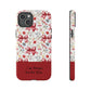 Personalized Rosette Coquette Phone Case - Custom Name/Message 'I Am Stronger Than The Storm' Floral Bow Protective Case