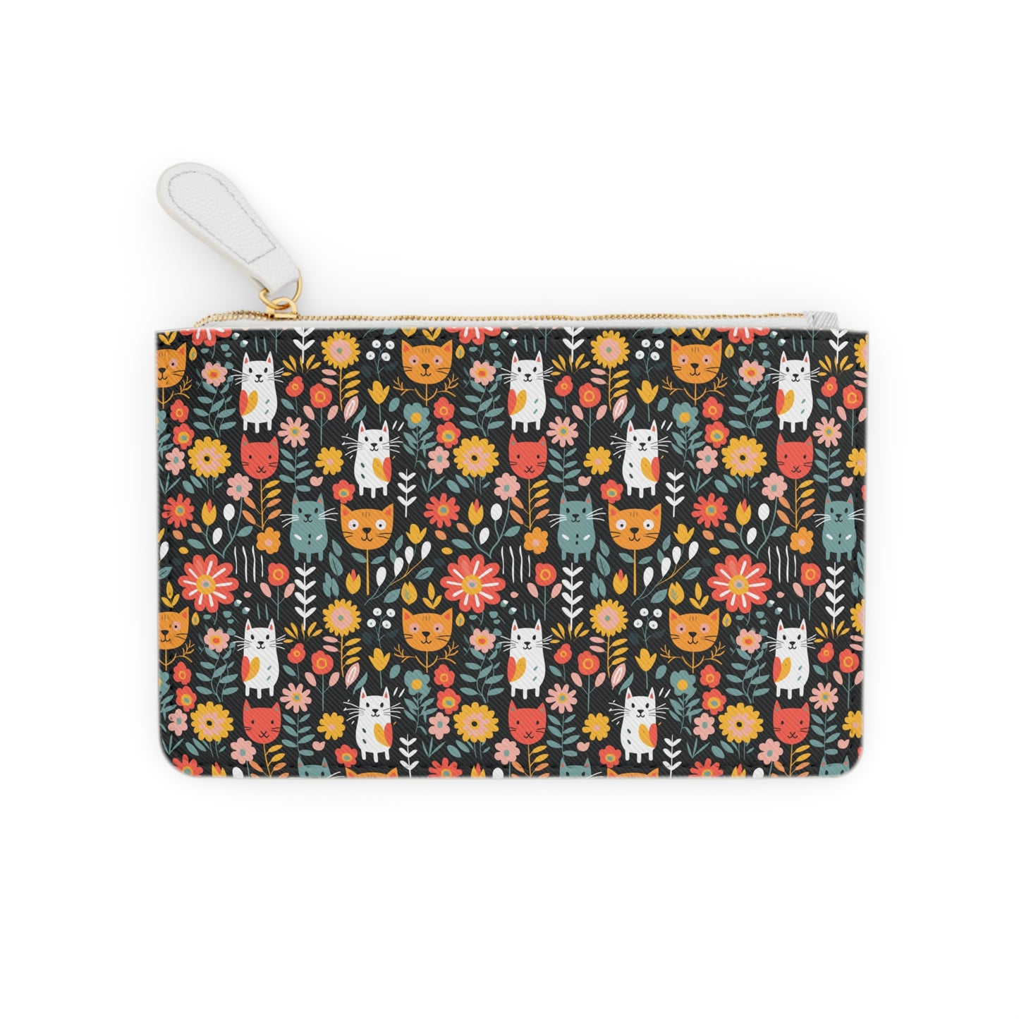 Whimsical Feline Garden Colorful Cat-Themed Mini Clutch Bag – Perfect for Animal Lovers