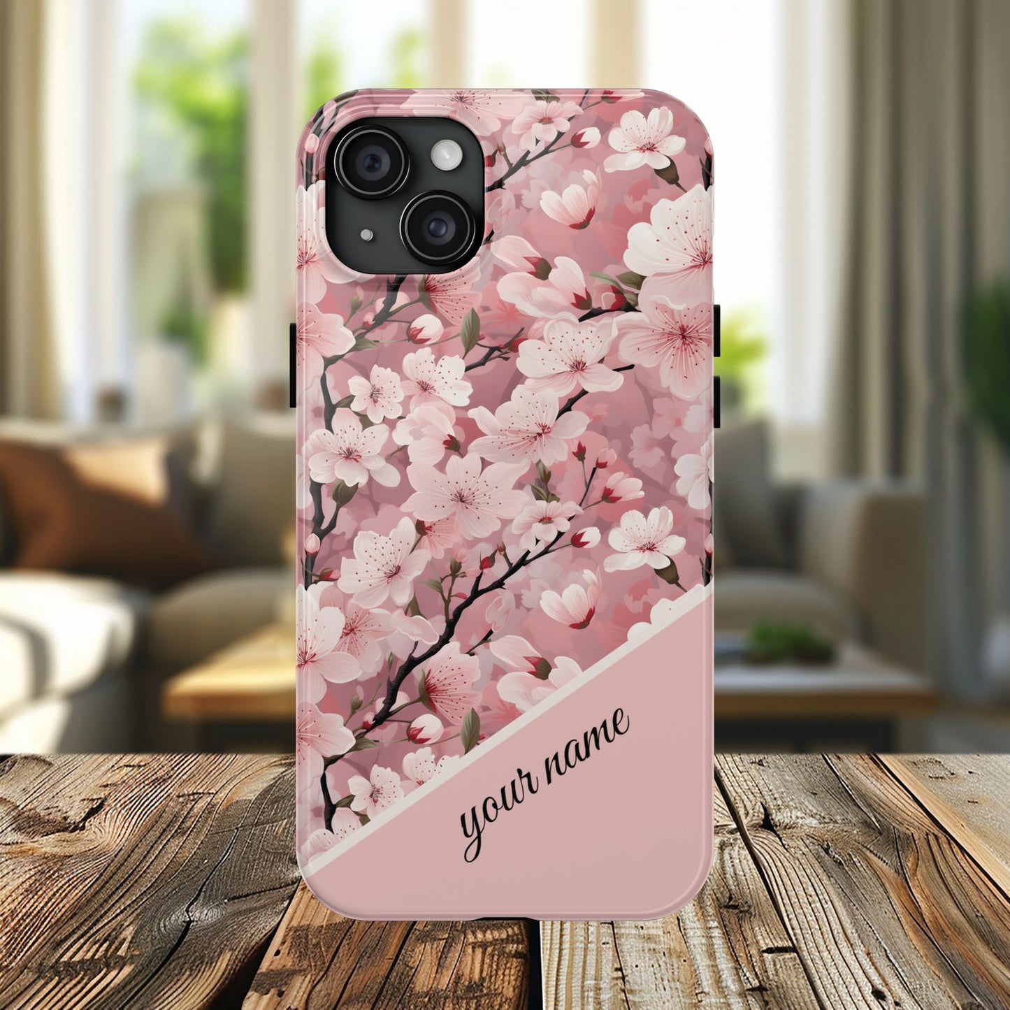 Personalized Cherry Blossom iPhone and Samsung Tough Phone Cases