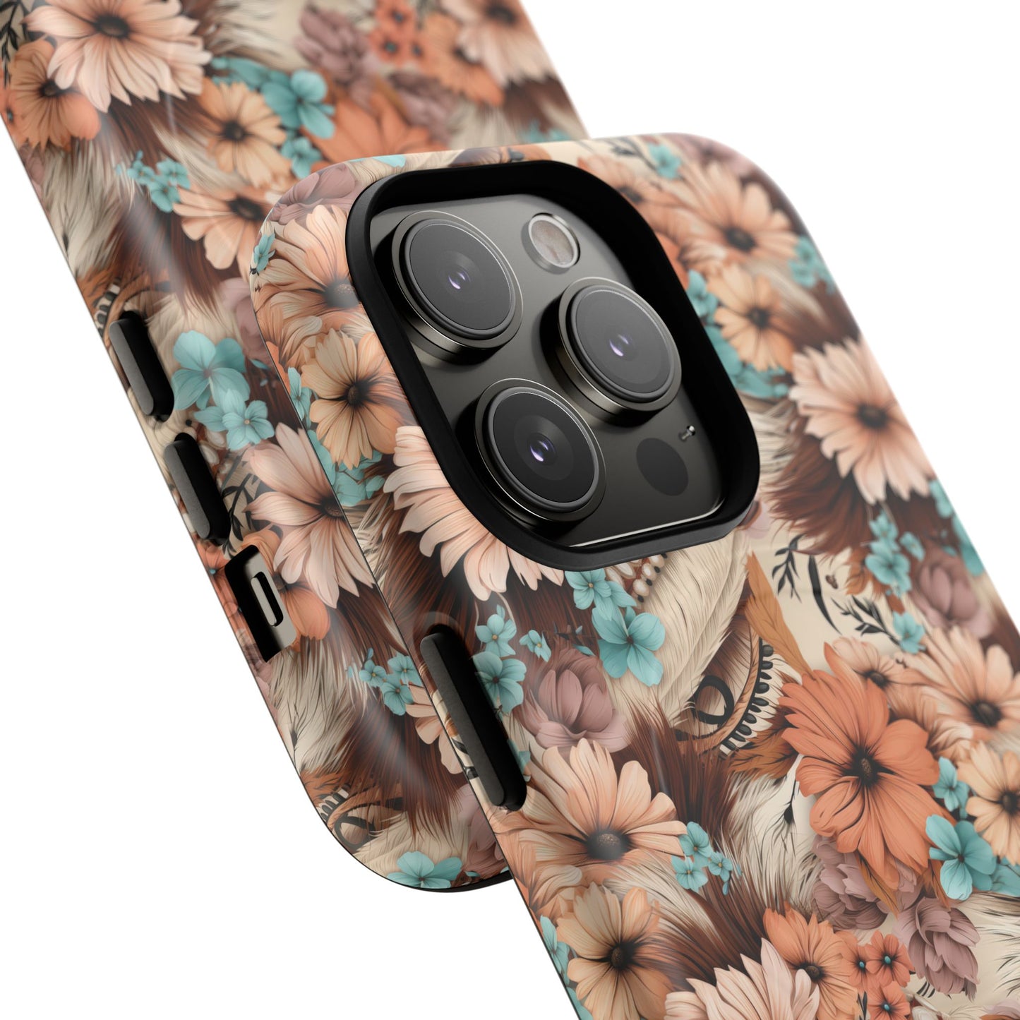 Spirit in Bloom Tough iPhone Magnetic Cases, Cute iPhone Accessories, Flower Design, Gifts for iPhone 14, 15, 16, 17, Pro Max, Boho Style, Western Style