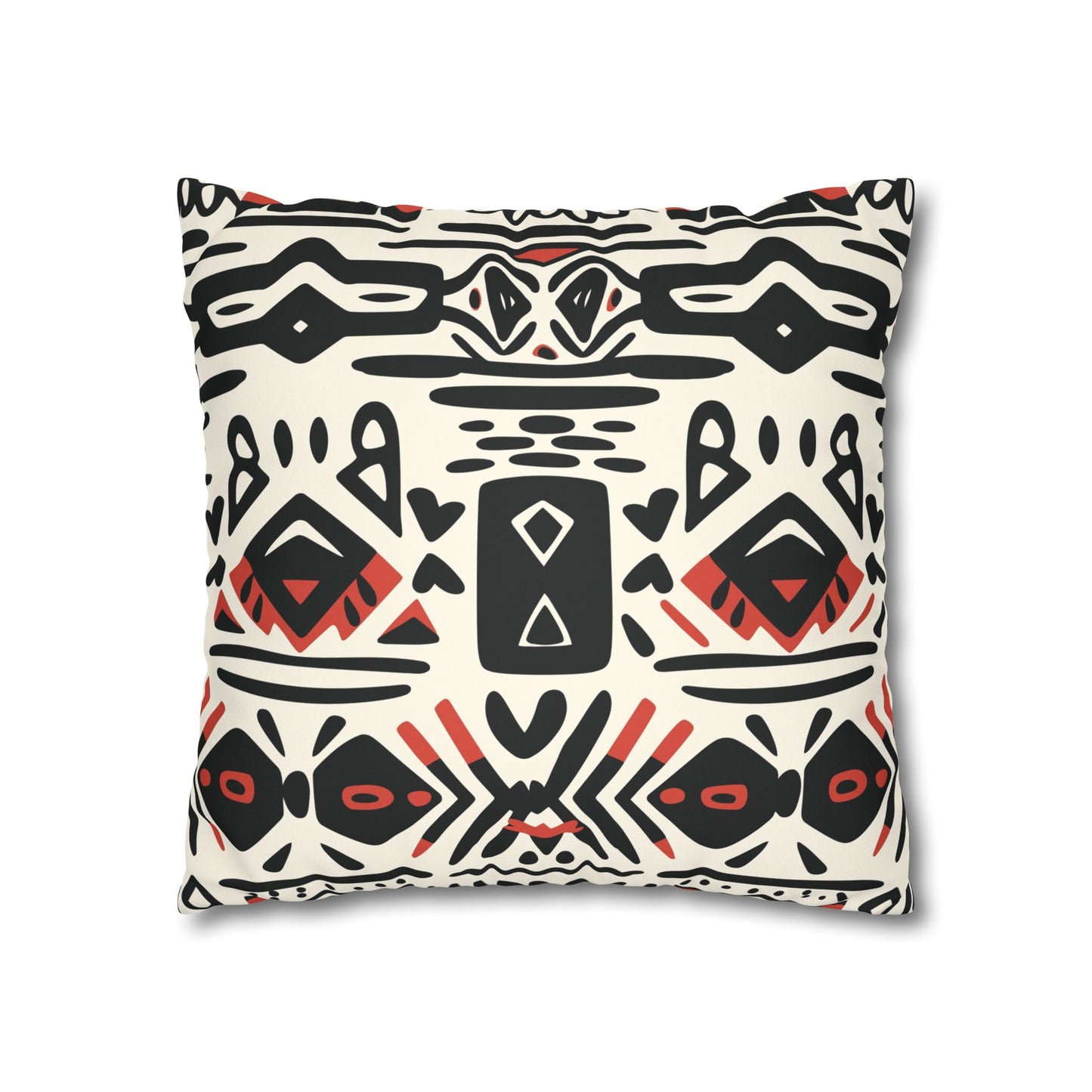 Tribal Harmony Faux Suede Square Pillowcase