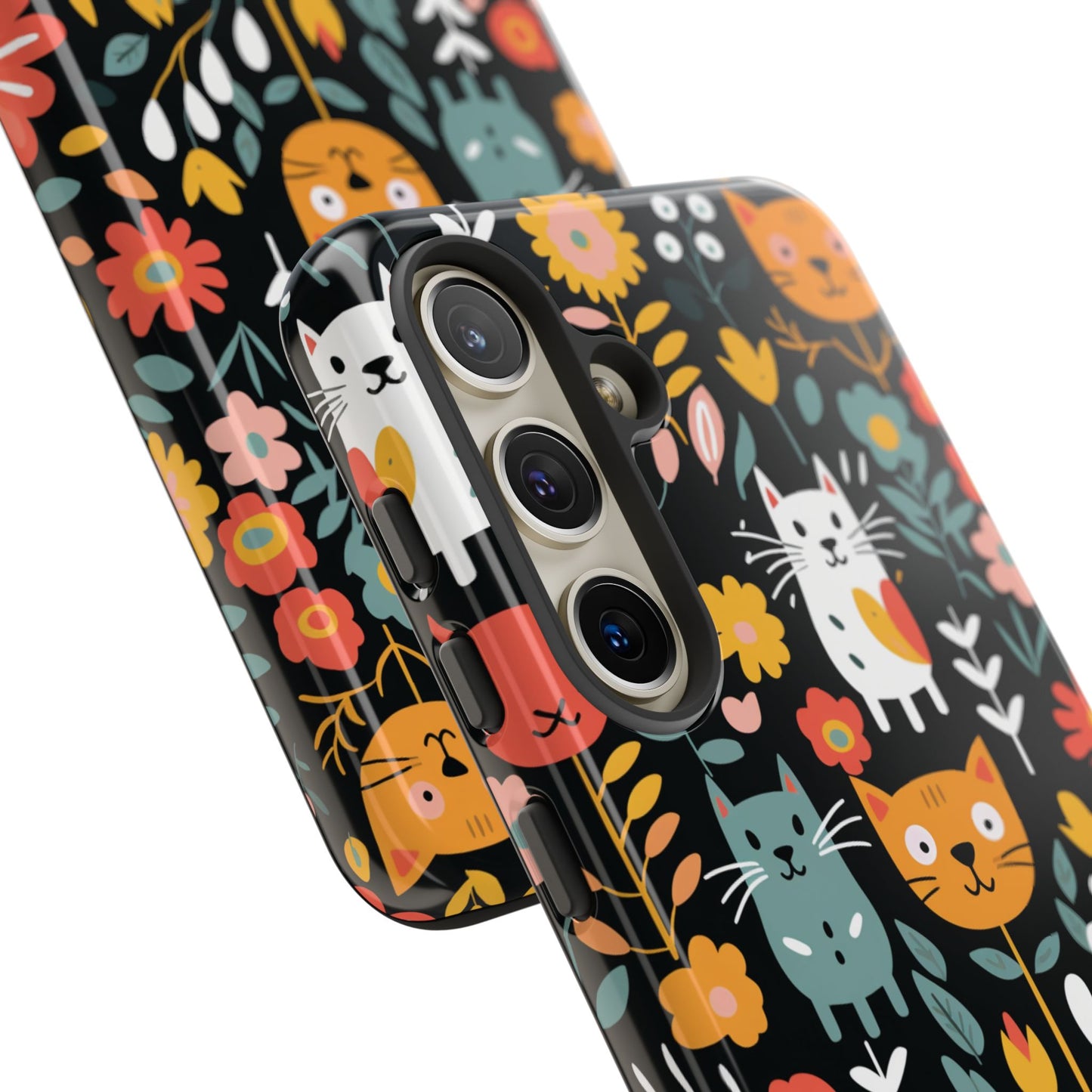 Whimsical Feline Garden iPhone, Samsung or Google Pixel Tough Cases
