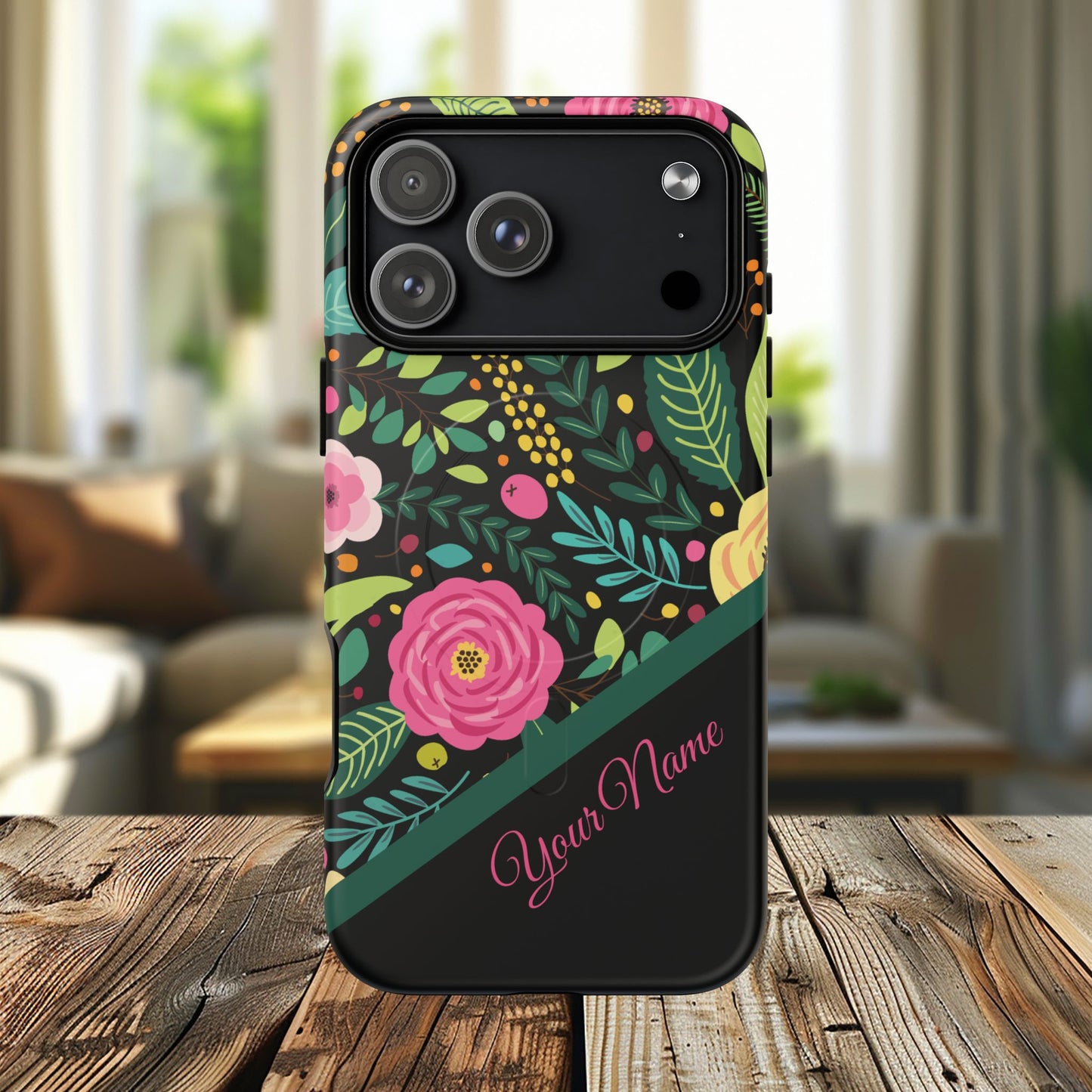 Personalized Floral Fantasy Tough Magnetic iPhone Cases- a Gift for Gardeners, Mother's Day, Birthday Gift, Anniversary Gift, Presents