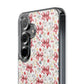 Personalized Rosette Coquette Floral Bow Clear iPhone, Samsung Cases — Custom Name Phone Cover