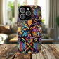 Luminous Whirl Tough Magnetic iPhone Cases, Vibrant Protection, Unique Floral Print, Durable Cover, Gift for Tech Lovers, iPhone Accessory, Stained Glass iPhone Design.