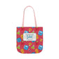 Personalized Kawaii Composition Book Inspired Canvas Tote Bag with Colorful Straps, Cute School Bag, Eco-Friendly Tote, Back to School Shopping Bag, Teacher Gift Idea