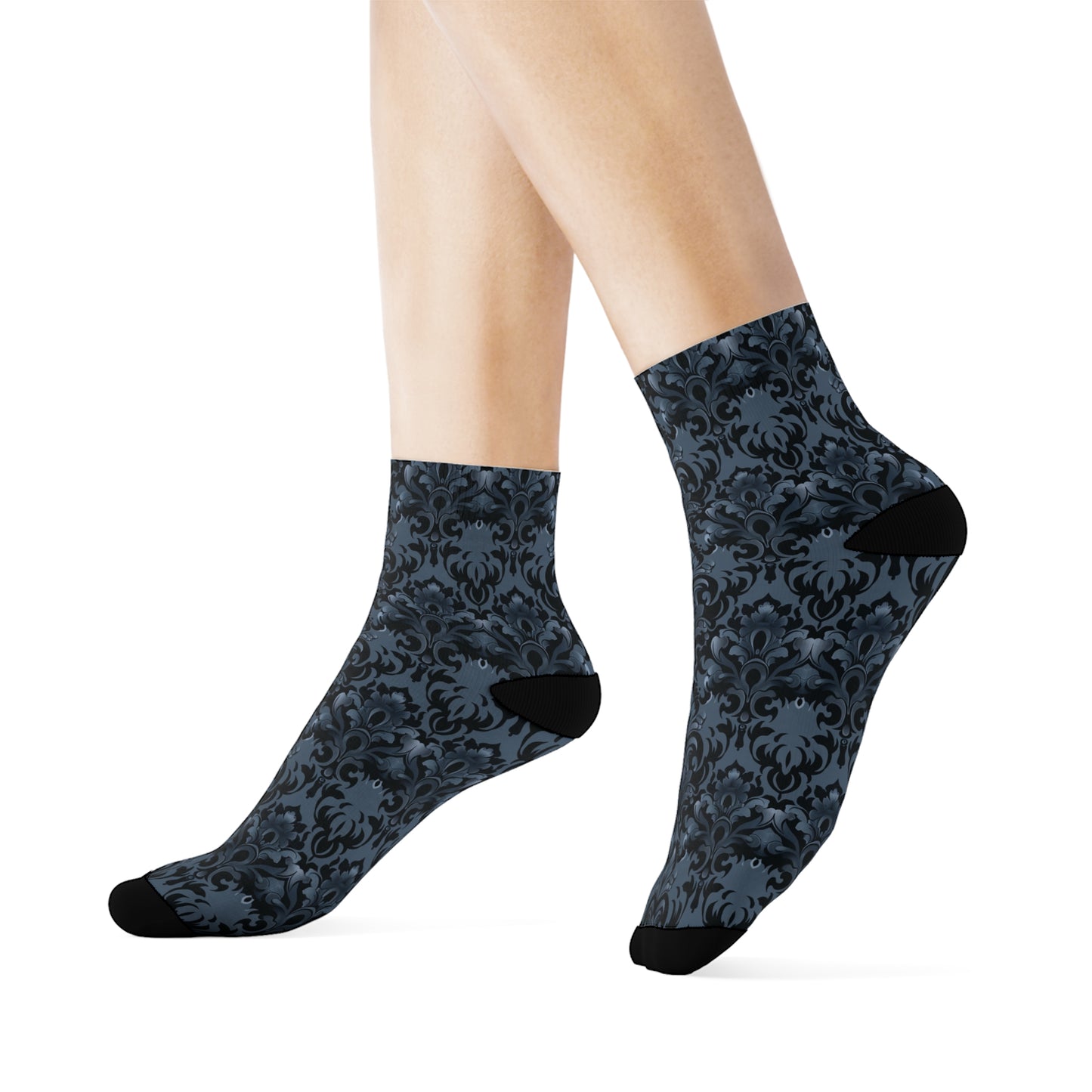 Opulent Dusk Crew Socks - Soft & Elastic Polyester/Spandex Blend - One Size Fits All