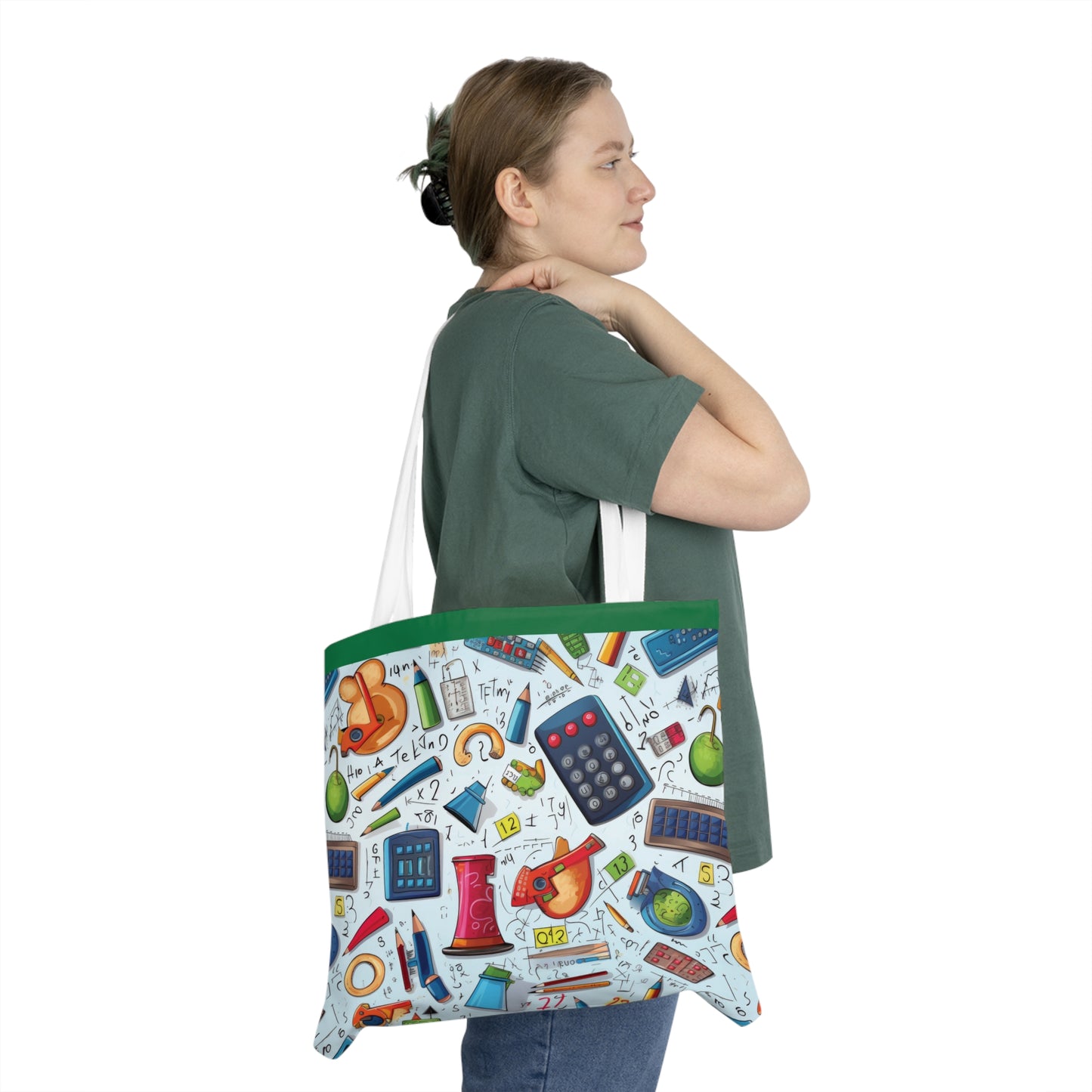 Academic Adventures Shoulder Tote Bag - Colorful Everyday Accessory