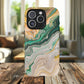Magnetic iPhone Cases with Green Marble Design, Tough Magnetic Cases, iPhone Accessories, Gift for Her, Trendy iPhone Cover