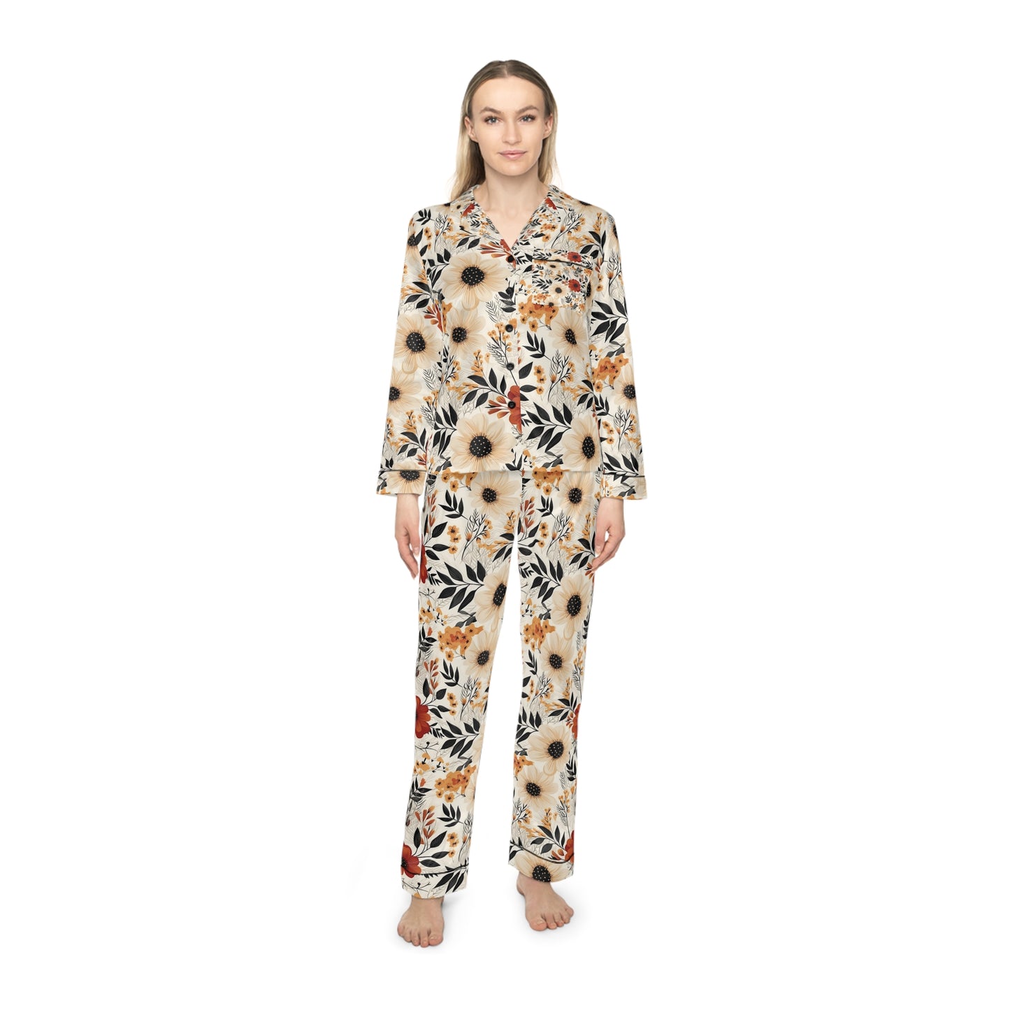 Boho Chic Women's Satin Pajamas (AOP)