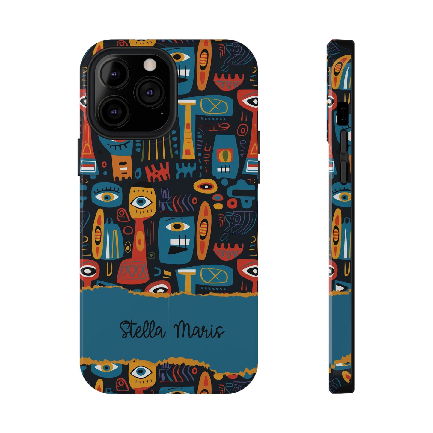 Personalized Colorful Abstract Faces Clear Impact-Resistant Case