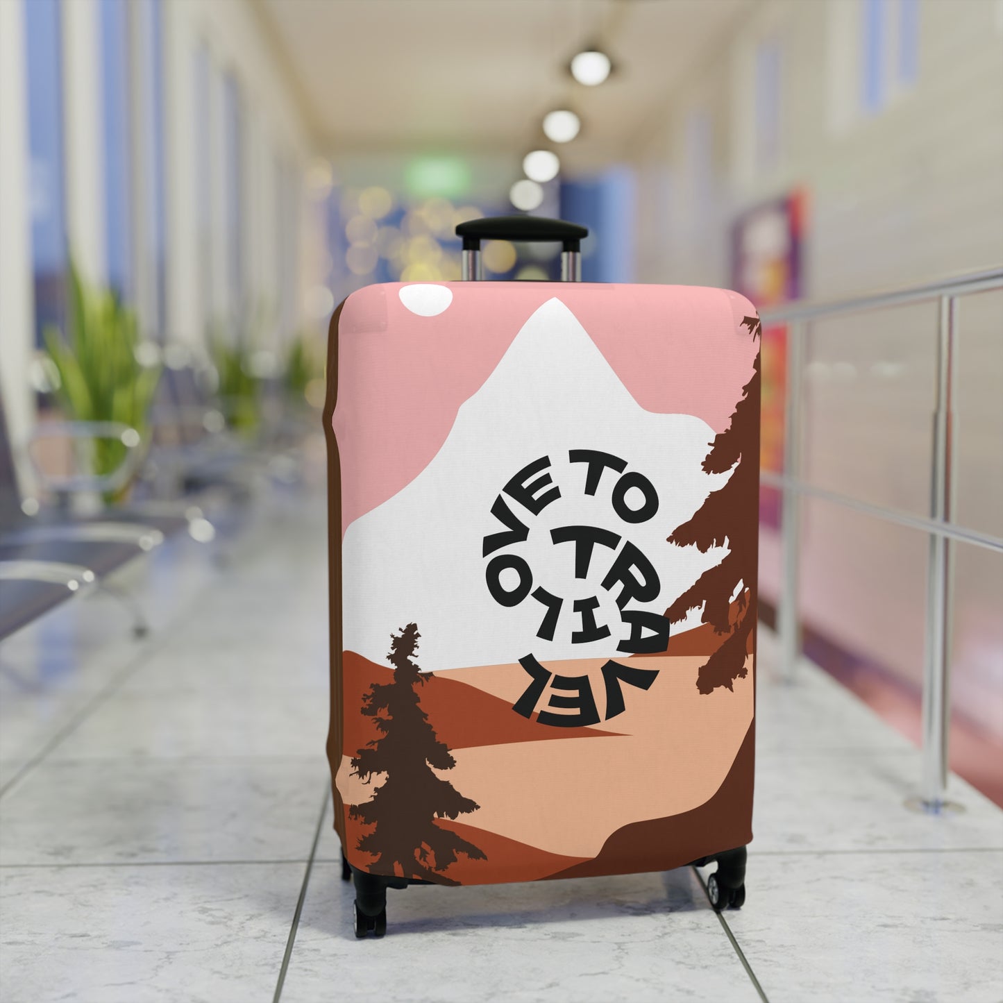 Fun Luggage Cover - "I Love to Travel" - Stylish Travel Accessory