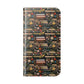 Book Stack Floral Flip iPhone and Samsung Phone Case — Vintage Library Wallet Cover.