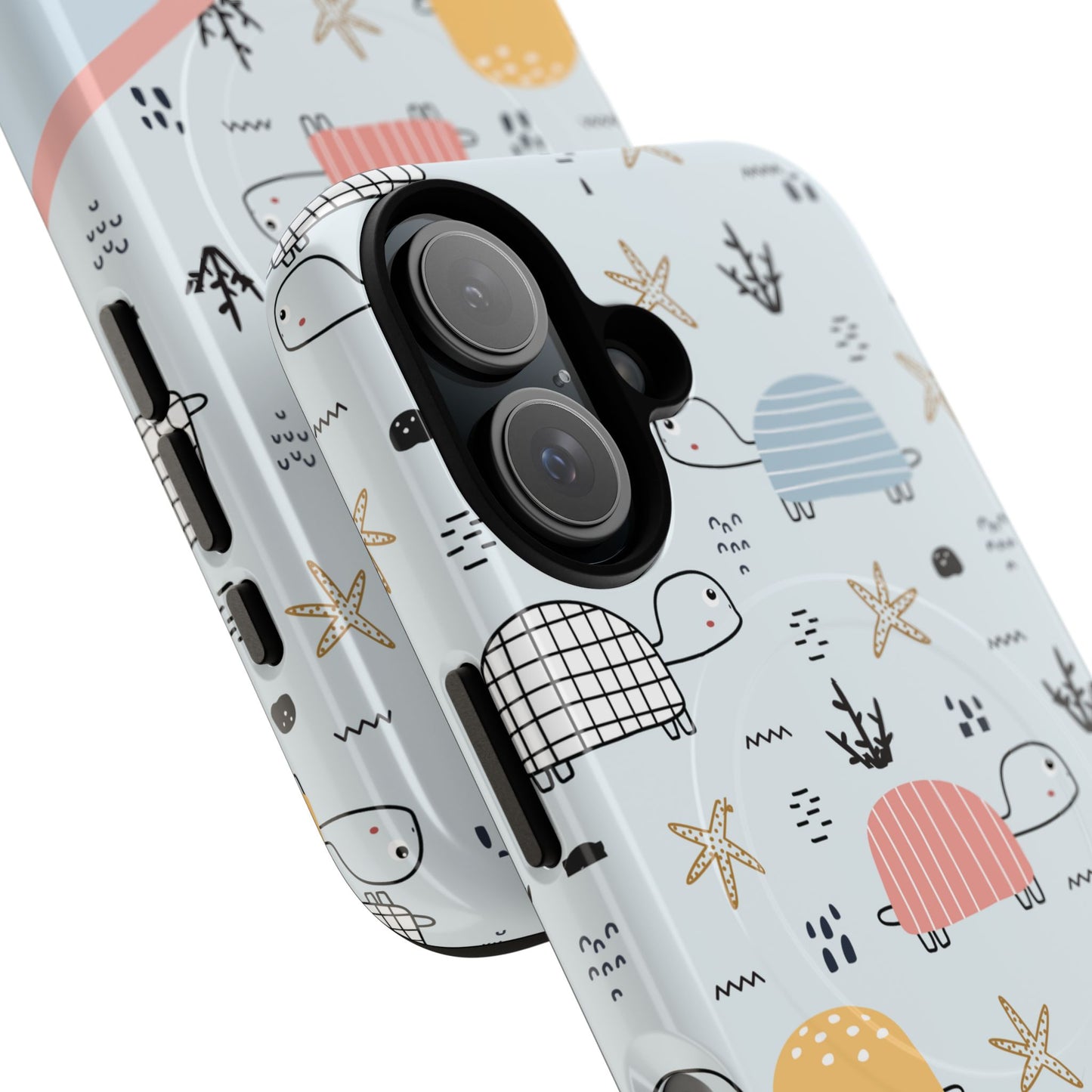 Personalized Cute Turtle Tough Magnetic MagSafe® Cell Cover, Ocean Theme Case, Sea Life Gift for Beach Lovers, iPhone® 13, 14, iPhone 15, iPhone 16, iPhone 17, Pro, Pro Max, Plus Cases.