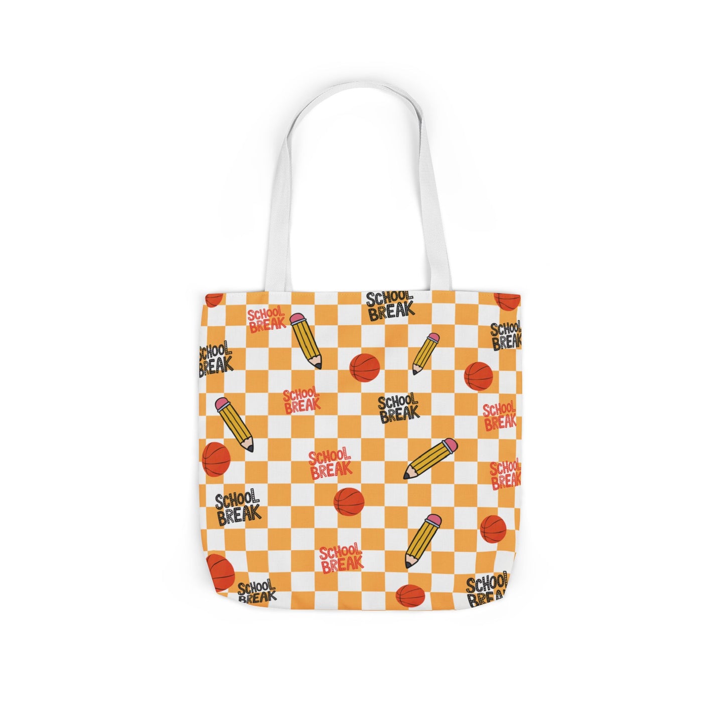 Personalized Orange Schoolyard Chic Composition Book Inspired Canvas Tote Bag with Colorful Straps, Cute School Bag, Eco-Friendly Tote, Back to School Shopping Bag, Teacher Gift Idea