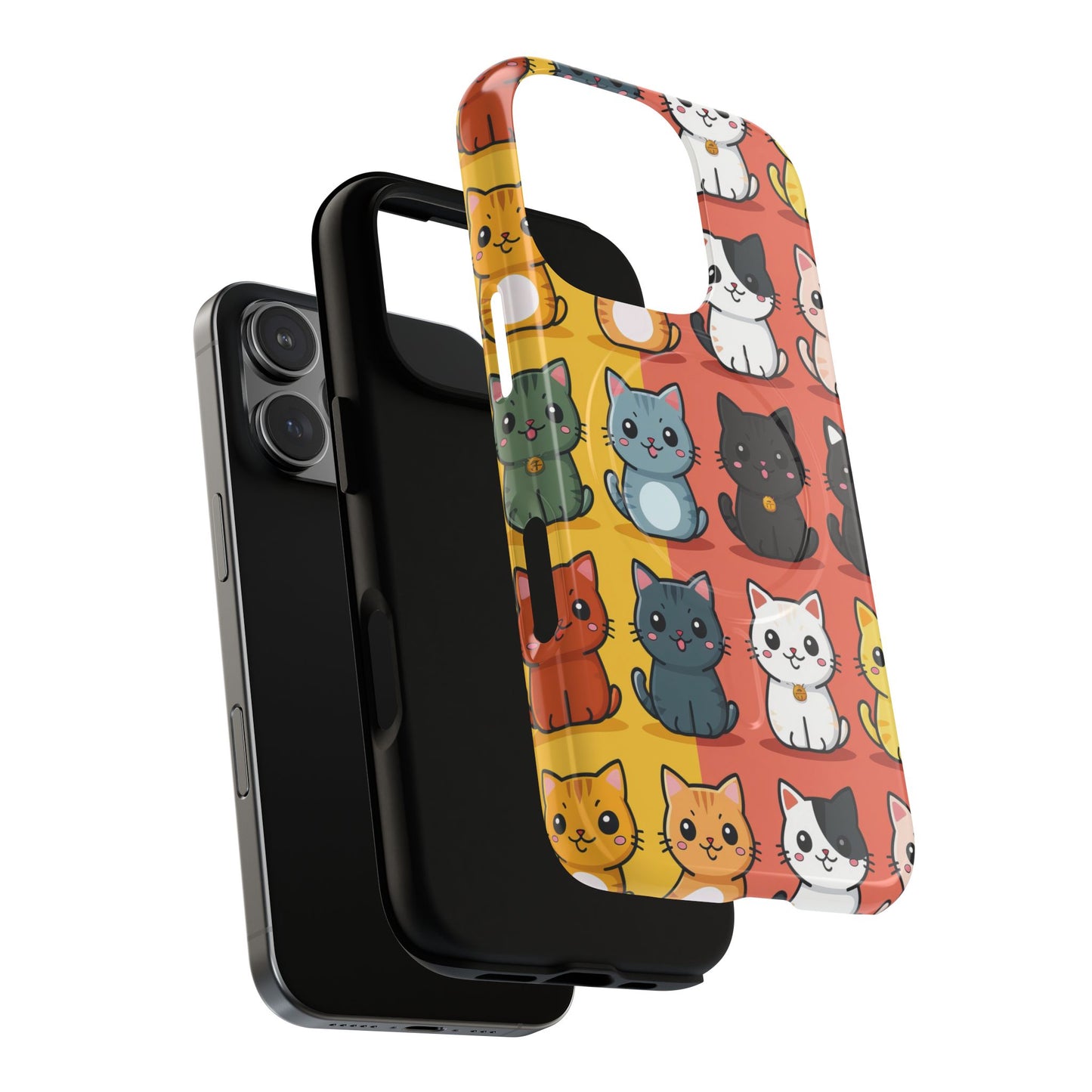 Cute Cat Magnetic Phone Cases for Pet Lovers, Durable Cases, Animal Design, Fun Gift, Unique Accessories