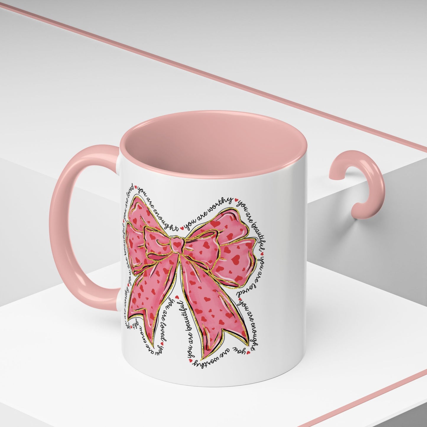 Affirmation Bow Accent Coffee Mug (11oz).