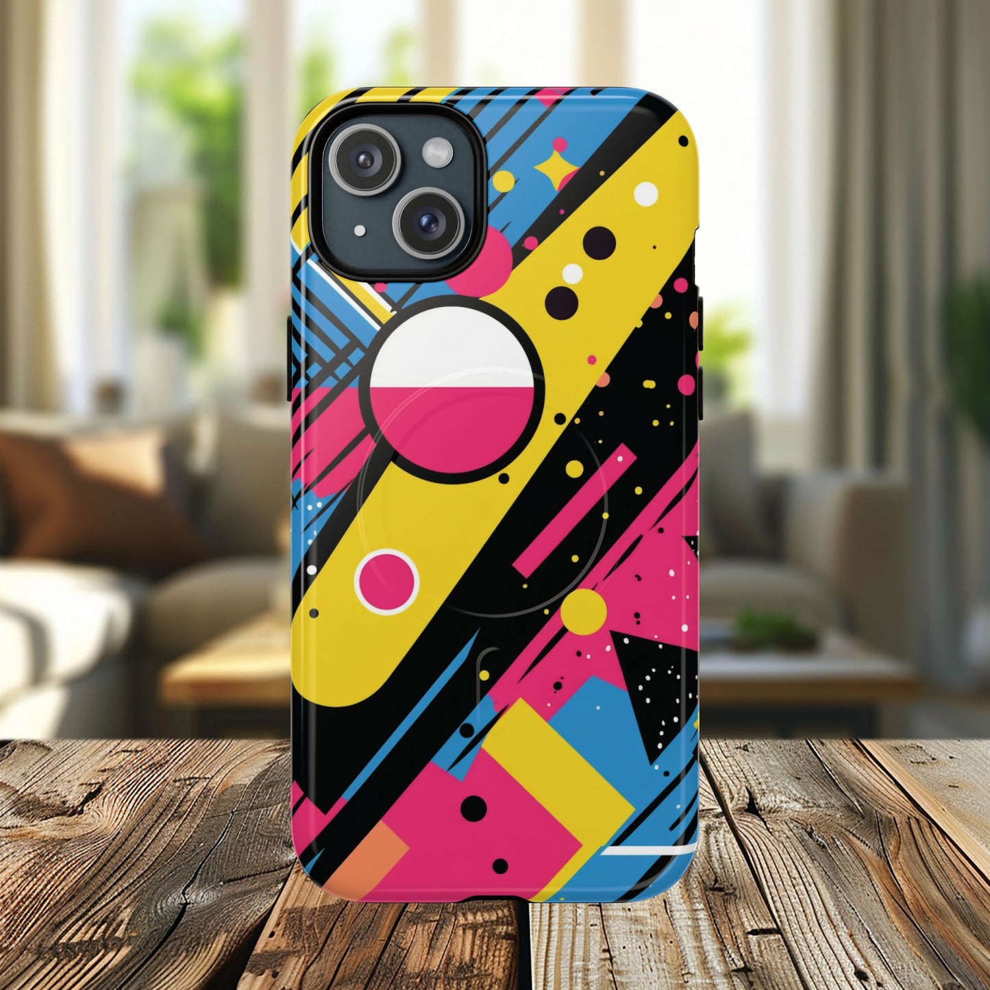 Electric Motion Mix iPhone Cases for Creative Souls | Tough iPhone Magnetic Cases, Stylish Protection, Unique iPhone Accessories, Gift for Art Lovers, Retro Vibes