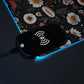 Blossom Elegance: Noir Garden LED Gaming Mouse Pad, Wireless Charging