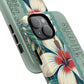 Personalized Tropical Floral Phone Case – Stylish Tough Magnetic Cases for iPhone, Customizable with Names, Perfect Gift for Nature Lovers