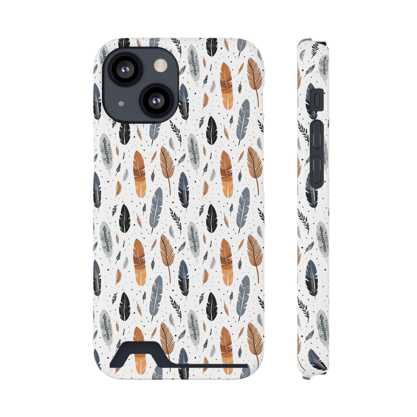 Whispering Feathers iPhone and Samsung Case With Card Holder