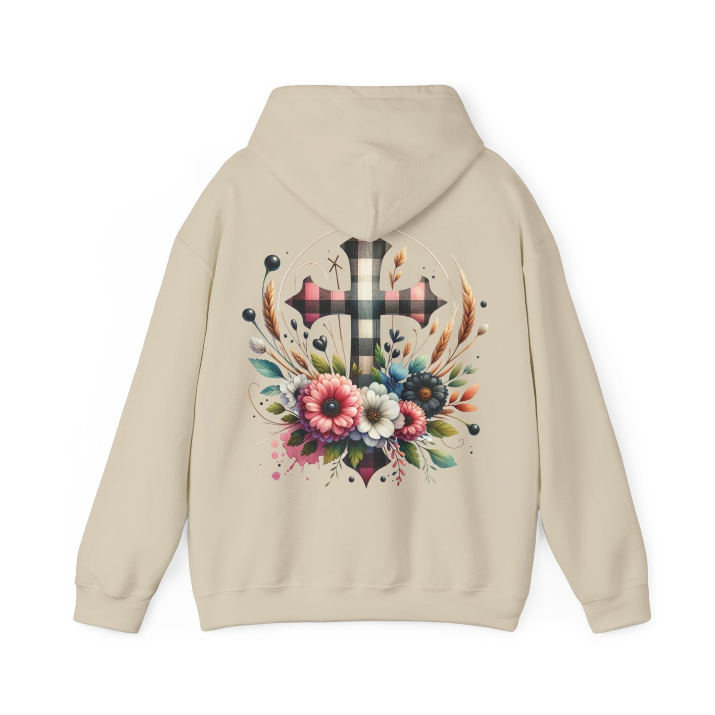 Faith and Floral Cross Unisex Gildan Hoodie Sweatshirt