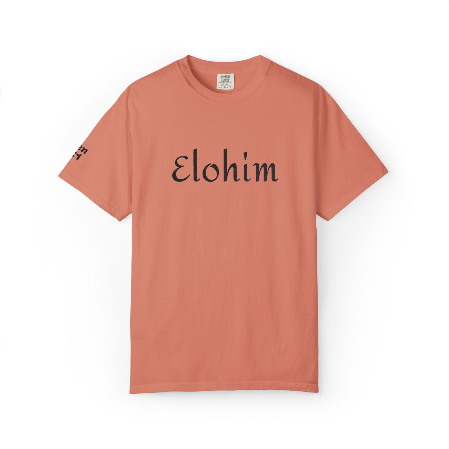 Embroidery 'ELOHIM, GENESIS 1:1' - Faith-Based Unisex Garment-Dyed Comfort Colors T-shirt, Faith Gift Tee, Religious Tee, Embroidery Tee.