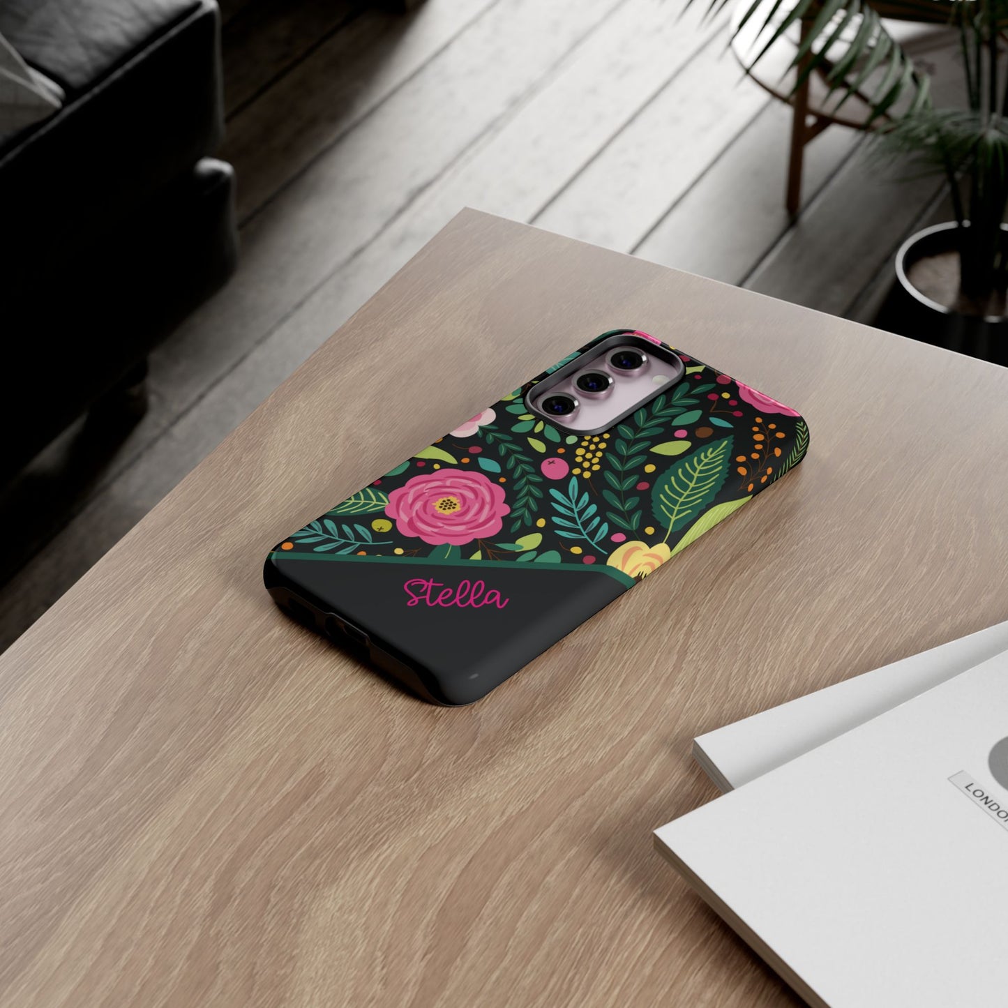 Personalized Floral Fantasy Samsung and Google Pixal Phone Case – Personalized Tough Cases with Colorful Garden Design