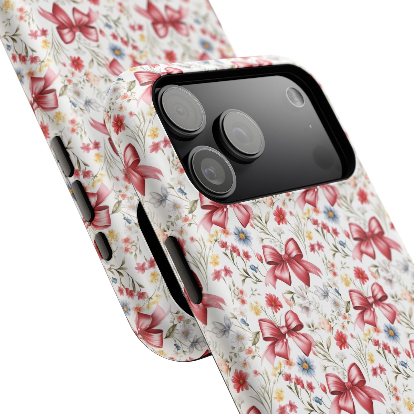 Personalized Rosette Coquette Floral Bow iPhone and Samsung Impact-Resistant Case — Custom Name Case